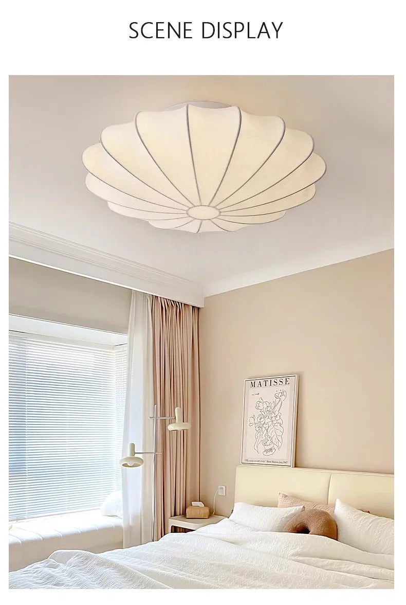 Wabi Sabi Silk Ceiling Lamps Living Room Bar Home Decor Lighting