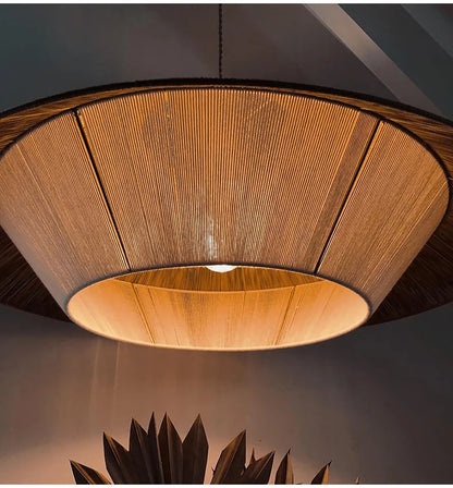 Vintage Wabi Sabi Pendant Lamp Hemp Rope Chandelier