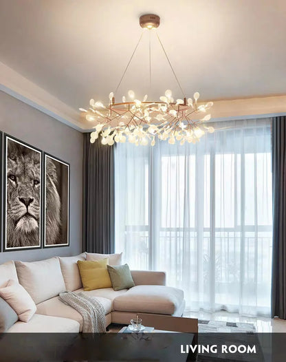 Nordic Heracleum chandelier lamp Living Room Modern designer Black/rose gold lamp