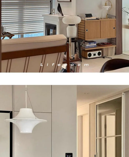 Modern Cream UFO Pendant Lights Nordic Design Dining Table Hanging Chandelier