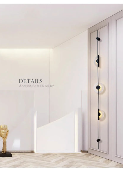 Alabaster Vertical Wall Lamp Modern Mable Wall Art Black Led Acrylic Circle Wall Lamp