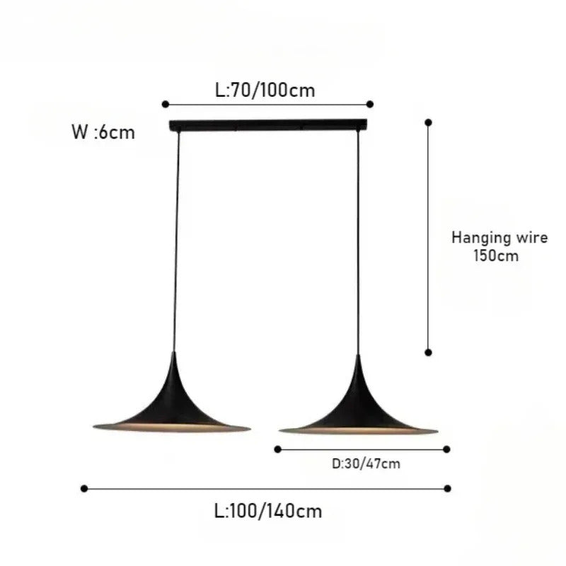 Modern French Designer LED Pendant Light for Dining Table Study Lamp Nordic Danish Restaurant Bar Counter Simple Decor Lighting