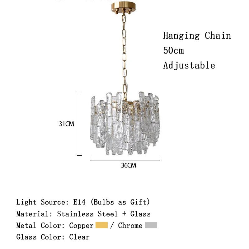 Modern Melting Ice Whiskey chandelier Italy Designer Luxury crystals Amber pendant lamps