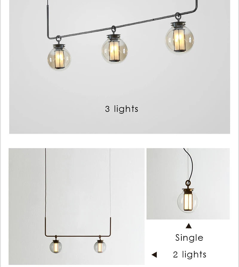 Bai Chandelier Postmodern crossbar design glass ball light