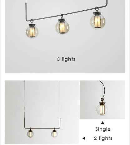 Bai Chandelier Postmodern crossbar design glass ball light