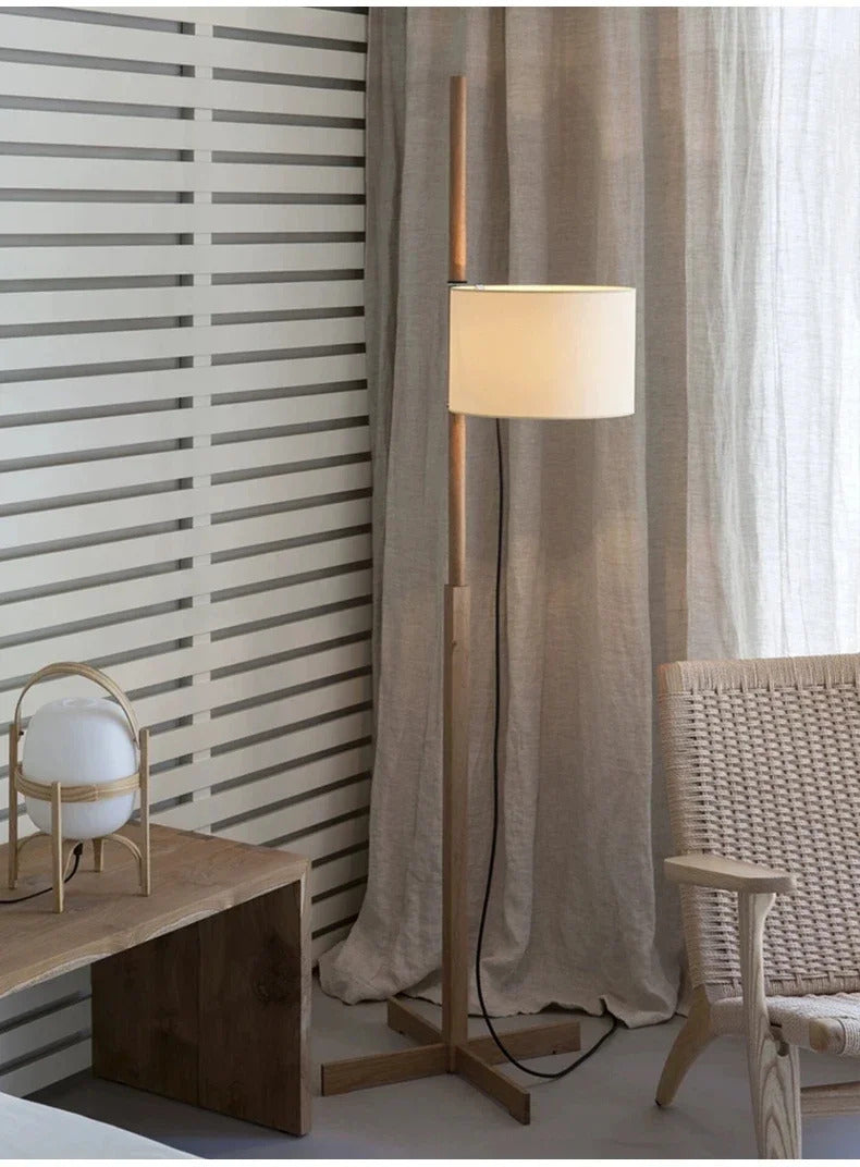 Japanese Fabric Liftable adjustable floor lamp reading floor lamp