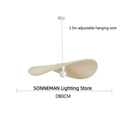 Nordic Fabric Hat Pendant Light Cream Style Led Pendant lamp
