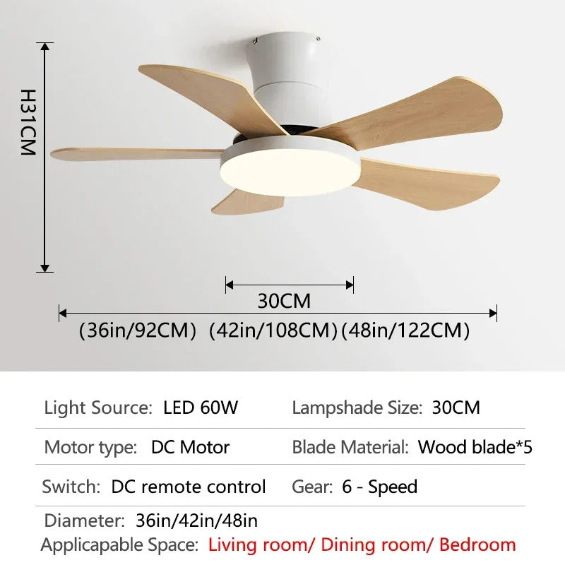 Nordic colorful Ceiling fan light Modern Children bedroom Indoor Ceiling fan lamp