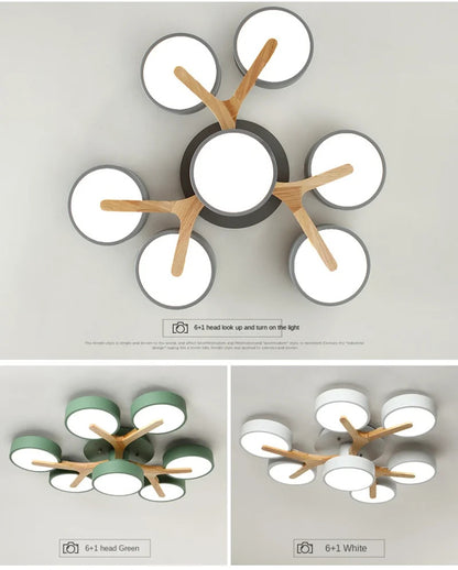 Modern Ceiling Lamp Bedroom Minimalist Wood Home Decor Lighting Fixtures