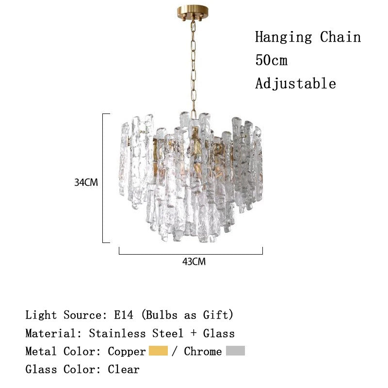 Modern Melting Ice Whiskey chandelier Italy Designer Luxury crystals Amber pendant lamps