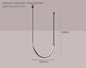 Nordic U-shaped Line Pendant Light LED Long Leather Hanging Lamp