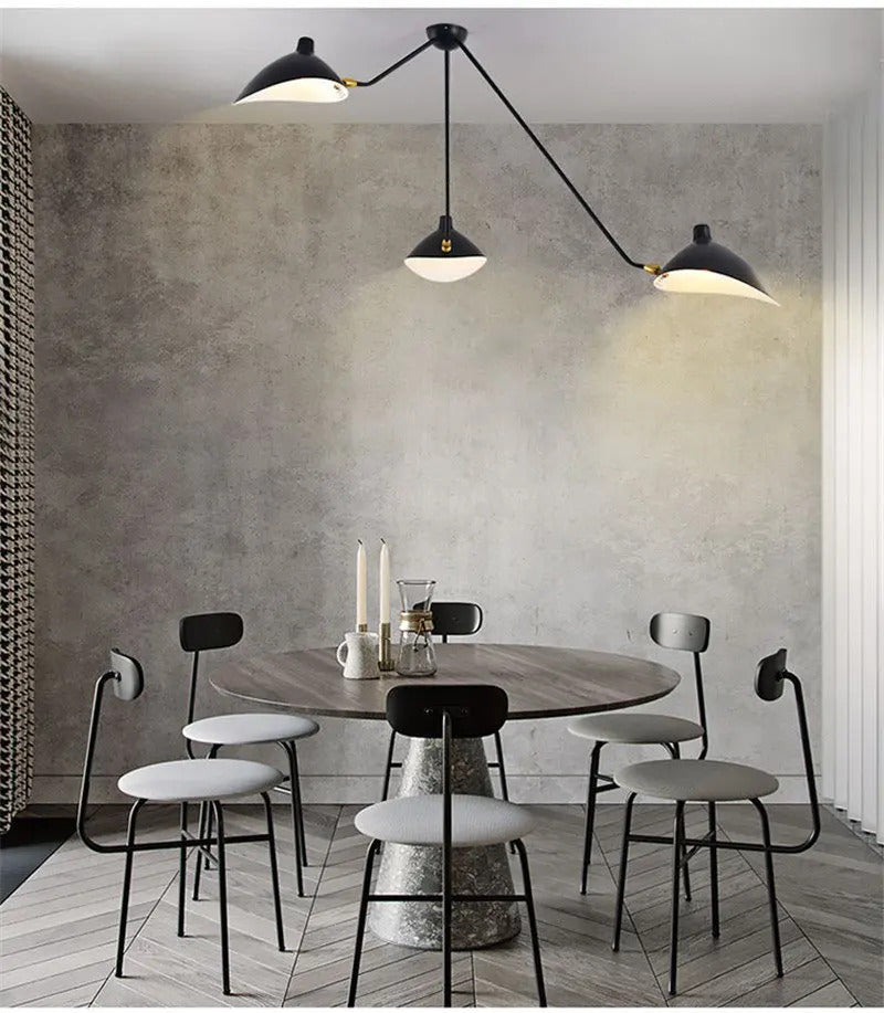 Designer Spider Serge Mouille Ceiling Lamp Black Industrial Ceiling Chandelier