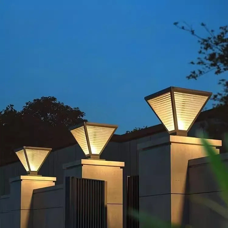 Outdoor Solar Tapered Pillar Lights Light Control Garden Light Sensor Outdoor Waterproof lamp