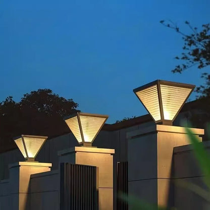 Outdoor Solar Tapered Pillar Lights Light Control Garden Light Sensor Outdoor Waterproof lamp