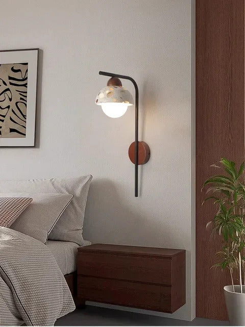 Natural cave Stone Wall Light Medieval Bedside cement Sconce lamp LED Lighting