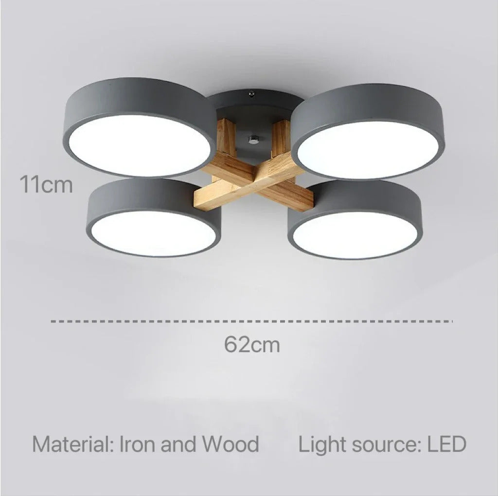 Modern Ceiling Lamp Bedroom Minimalist Wood Home Decor Lighting Fixtures