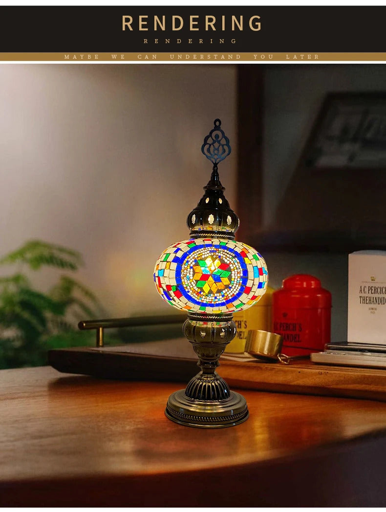 Turkish Mosaic Table Lamp Hand Crafted Decorative Lighting