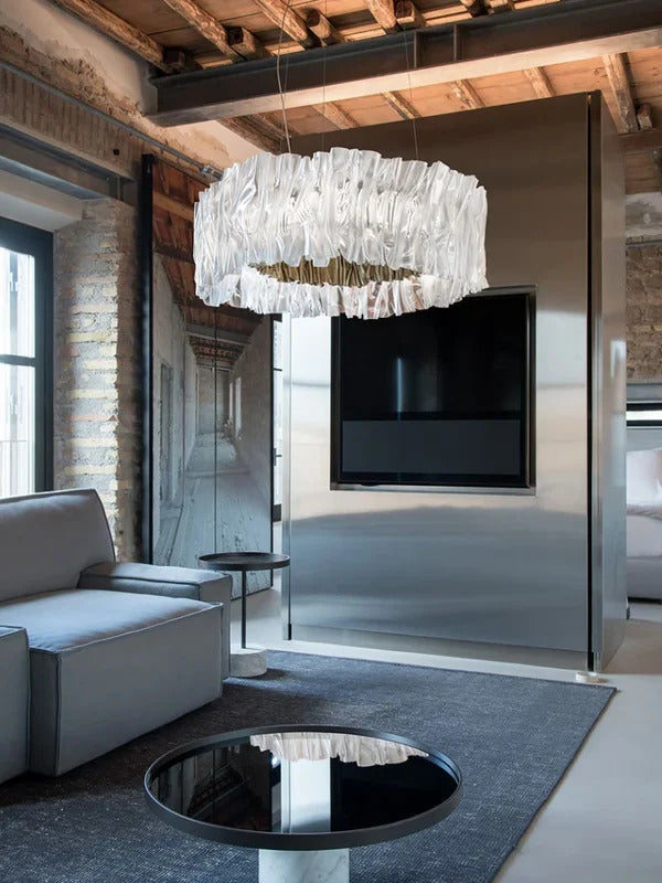 Accordéon Suspension pendant light LED pleated acrylic chandelier