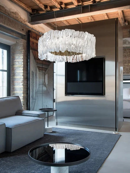 Accordéon Suspension pendant light LED pleated acrylic chandelier