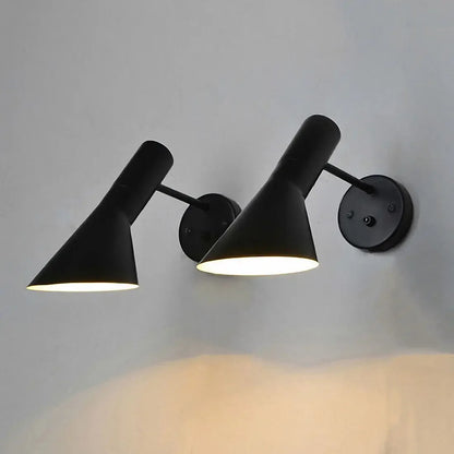 Nordic Minimalist Bedside Wall Lamp Black white Iron Sconce Industrial Retro wall light