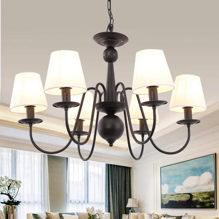Ameican Black Rustic Chandelier Hotel Salon Hanging Lamp