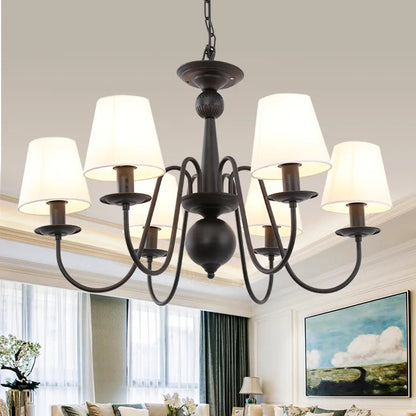 Ameican Black Rustic Chandelier Hotel Salon Hanging Lamp