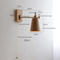 Retro Walnut Ash Wood LED Wall Lamp Copper Bedside Pull Chain Wall Light