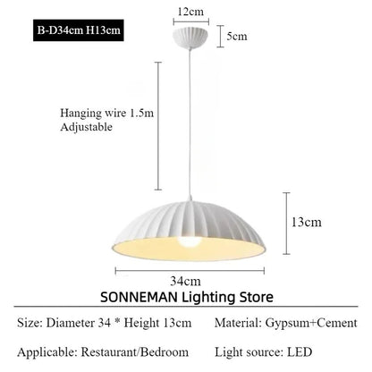 French Gypsum Pendant Light Nordic Designer Restaurant Chandelier