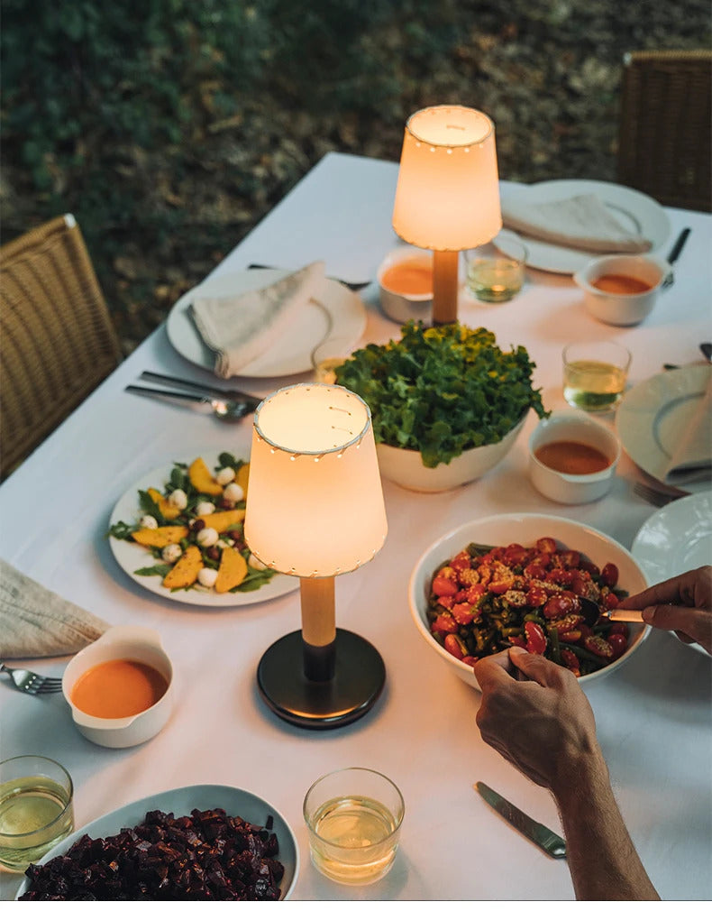 Spanish Creative Retro Nostalgic Rechargeable Table Lights LED Restaurant Bar Counter Bedroom Bedside Fabric Nighting Desk Lamps