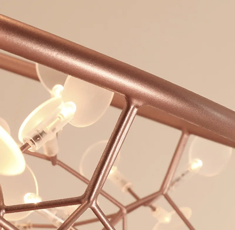 Nordic Heracleum chandelier lamp Living Room Modern designer Black/rose gold lamp