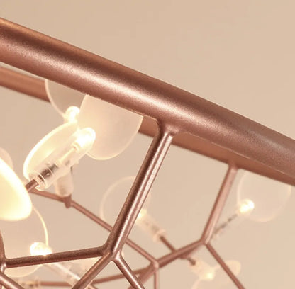 Nordic Heracleum chandelier lamp Living Room Modern designer Black/rose gold lamp