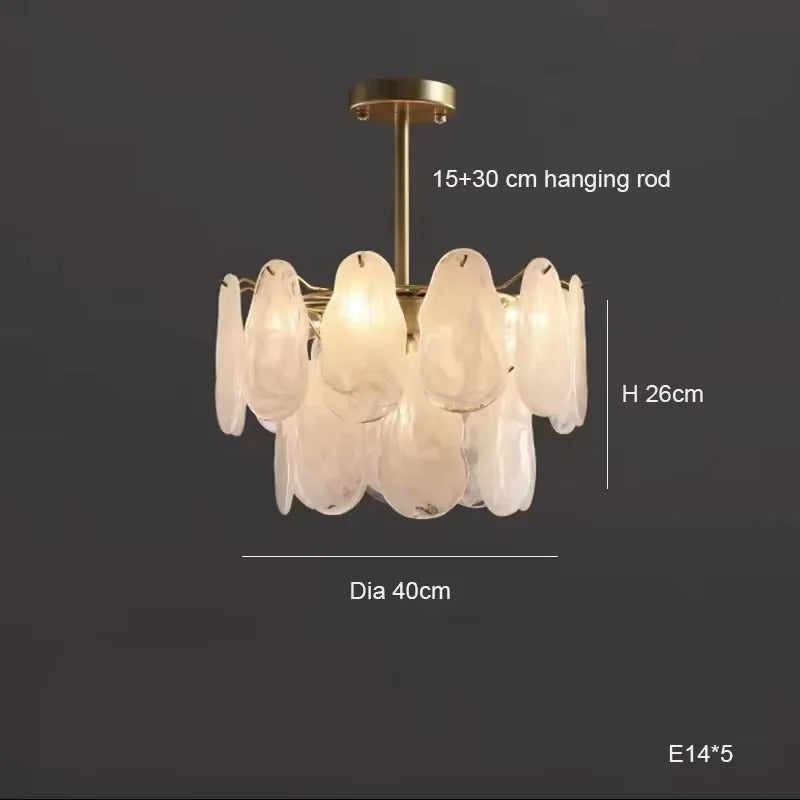 Nordic Luxury Glass Pendant Lamp Metal Crystals LED Chandeliers