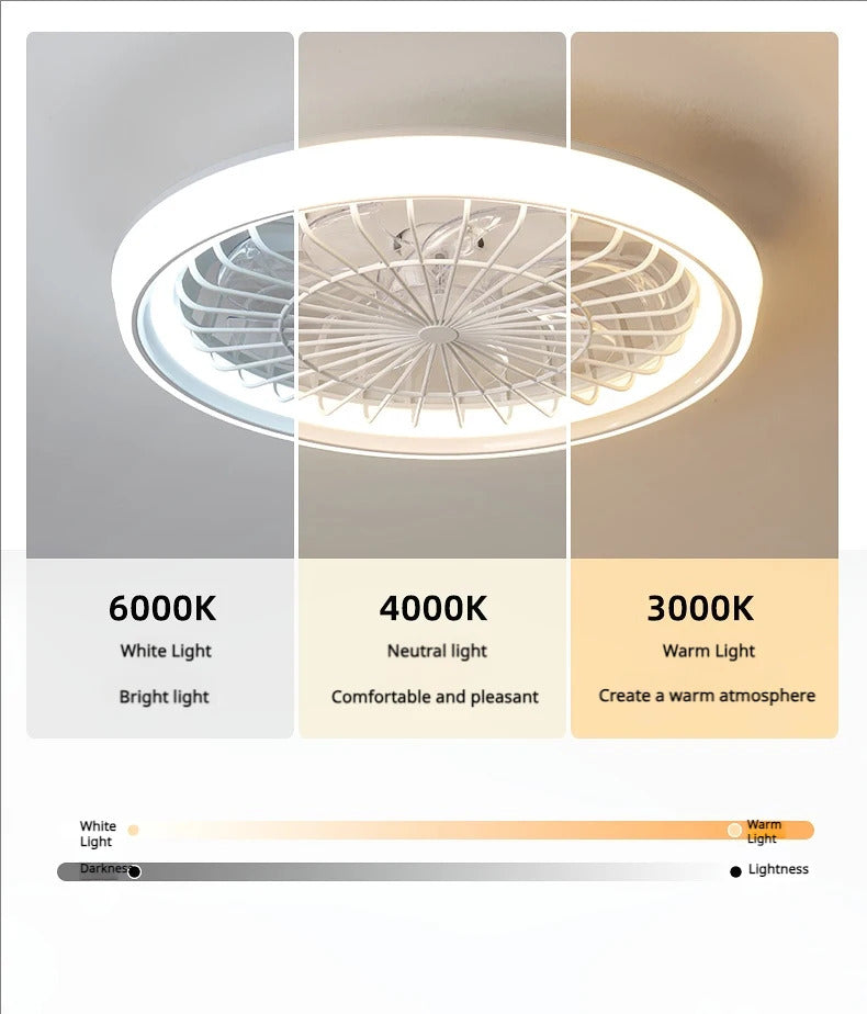 Minimalist Ceiling Fan Light Restaurant Full Spectrum Eye Protection Lamp