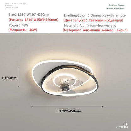 Electric Fan Light Modern LED Ceiling Lamp Living Room Light