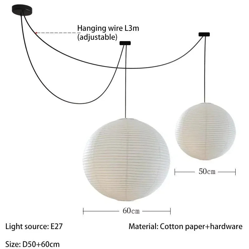 Akari Noguchi Yong Rice Paper Pendant Lights Living Room Light Fixture