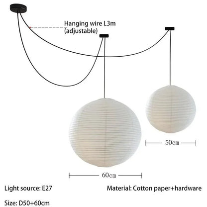 Akari Noguchi Yong Rice Paper Pendant Lights Living Room Light Fixture