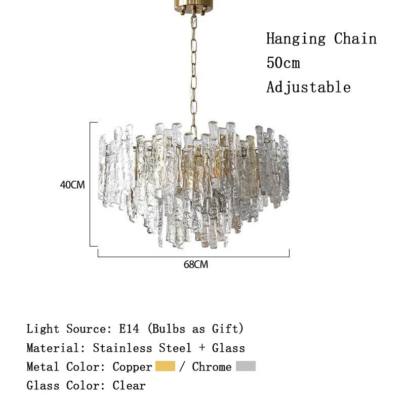 Modern Melting Ice Whiskey chandelier Italy Designer Luxury crystals Amber pendant lamps