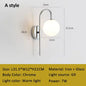 Modern Bauhaus silver small wall lamp Nordic simple bedroom bedside wall light