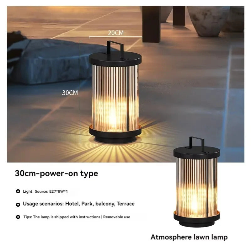 Modern Simple Clear Glass Landscape Lights Lantern Garden Solar Outdoor Light Courtyard Lawn Balcony Decoration Floor Lights