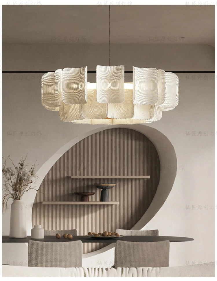 Creative Living Room Large Chandelier Minimalist Wabi Sabi LED Chandelier