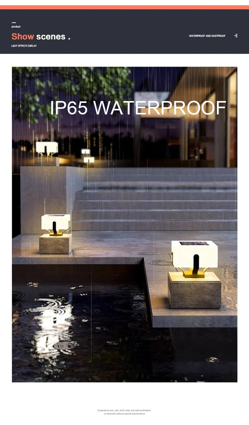 Solar Pillar Lights Villa Outdoor Waterproof  LED Wall Lamp  Gate Garden Lighting