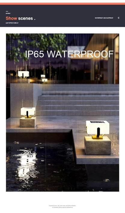 Solar Pillar Lights Villa Outdoor Waterproof  LED Wall Lamp  Gate Garden Lighting