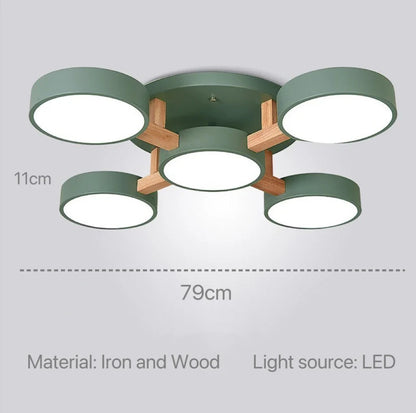 Modern Ceiling Lamp Bedroom Minimalist Wood Home Decor Lighting Fixtures