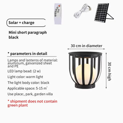 Outdoor Waterproof Lawn Lamps Solar Courtyard Balcony Garden Plant Flowerpot LED lamp