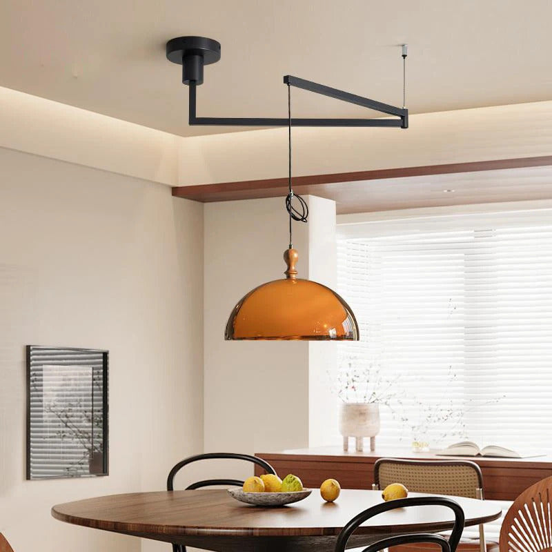 Vintage Brown Pendant Lamp Bauhaus Orange Pendant Light Retro Dining Table Hanging Lamp