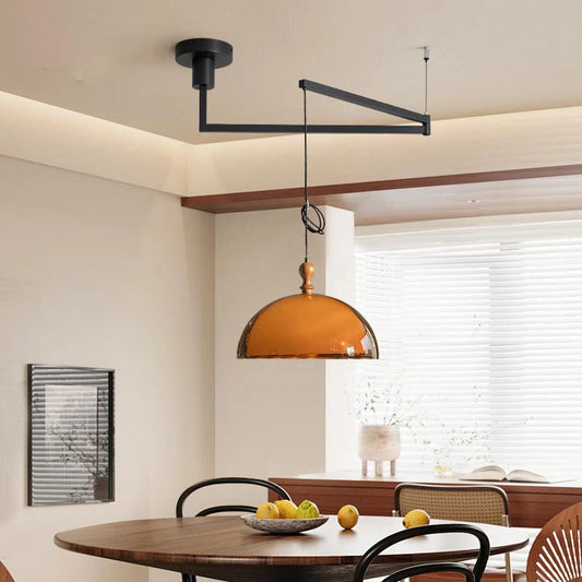 Vintage Brown Pendant Lamp Bauhaus Orange Pendant Light Retro Dining Table Hanging Lamp