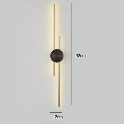 Modern Long Wall Lamp luxury minimalist black gold background LED Wall lights