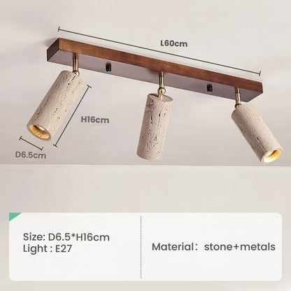 Yellow Travertine Ceiling Lamp for Bedroom Home Decor Lighting Fixtures