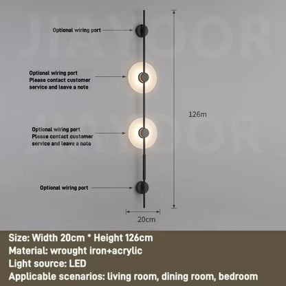 Alabaster Vertical Wall Lamp Modern Mable Wall Art Black Led Acrylic Circle Wall Lamp