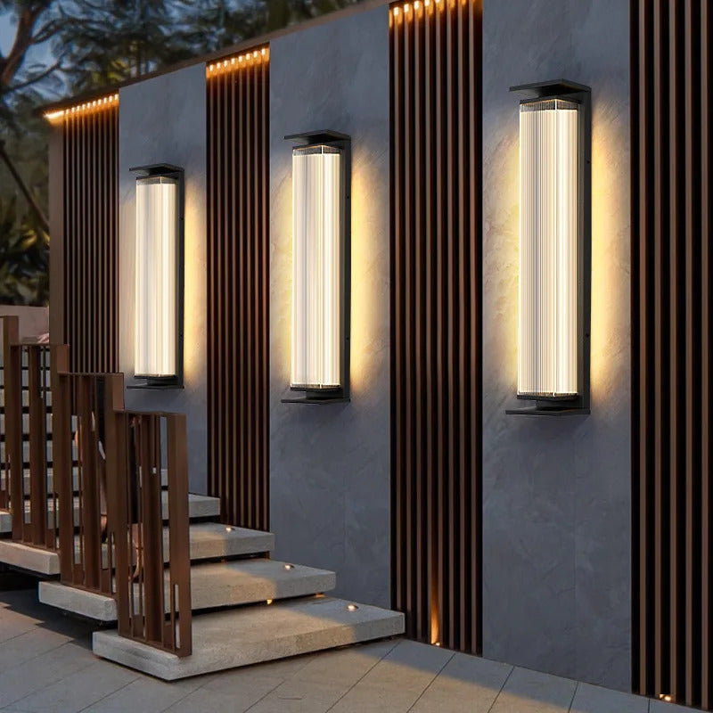 Modern outdoor wall light Waterproof IP65 Solar energy LED wall lamp Entrance sconce